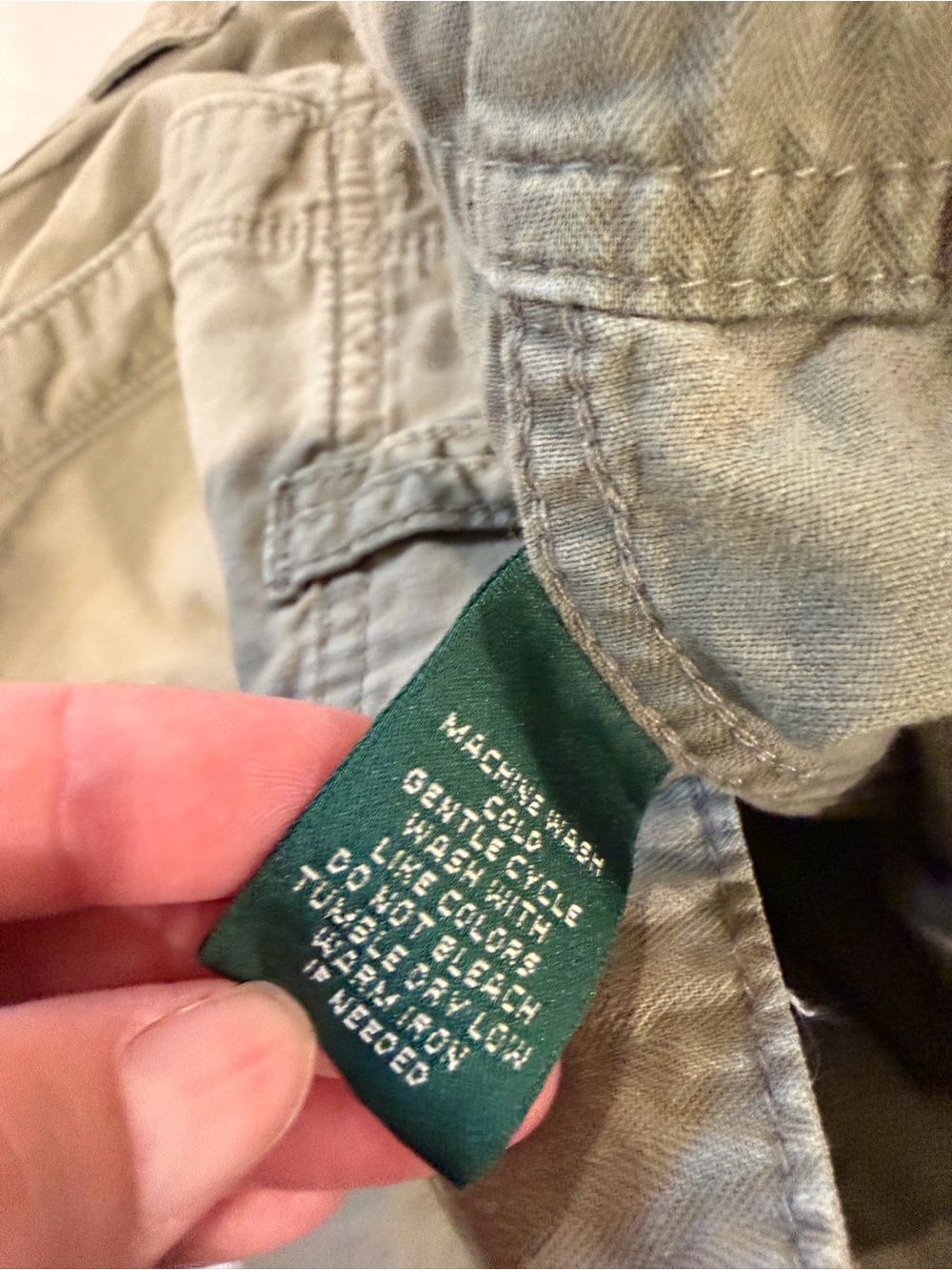 Vintage Ralph Lauren Green Utility Cargo Pants Cotton Size 10 - Picture 8 of 10